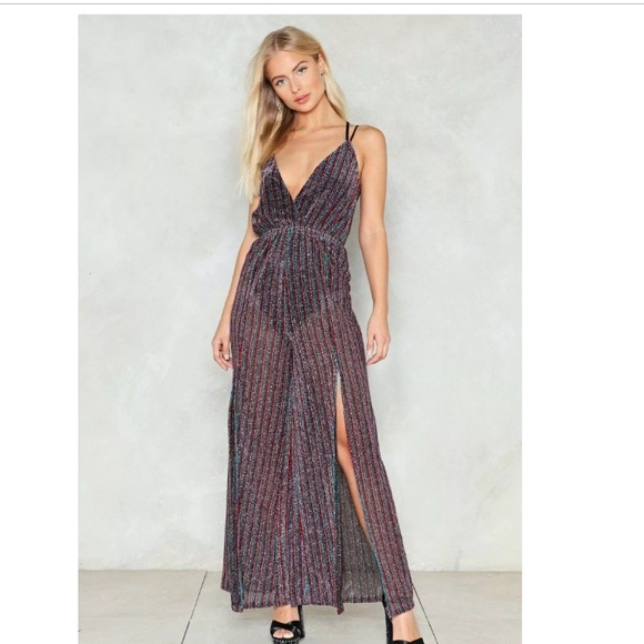 Nastygal metallic rainbow jumpsuit - Picture 2 of 4